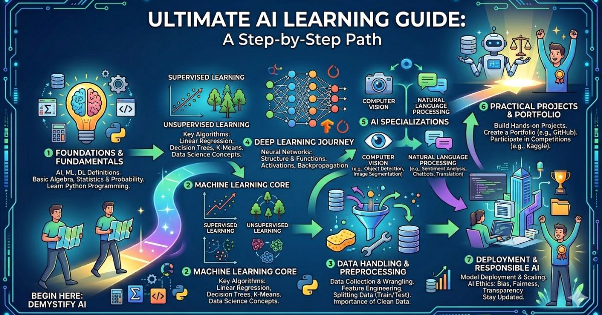 AI Learning Guide| Complete Beginner to Advanced Roadmap