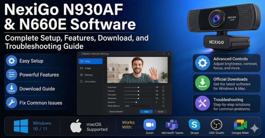 What is Nexigo webcam software?