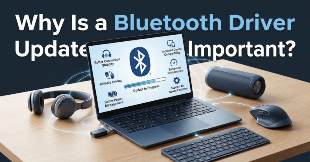 Laptop connected to wireless Bluetooth devices